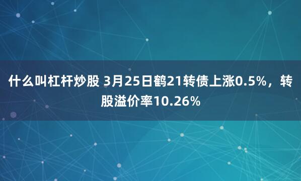 什么叫杠杆炒股 3月25日鹤21转债上涨0.5%，转股溢价率10.26%