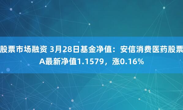 股票市场融资 3月28日基金净值：安信消费医药股票A最新净值1.1579，涨0.16%
