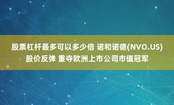 股票杠杆最多可以多少倍 诺和诺德(NVO.US)股价反弹 重夺欧洲上市公司市值冠军