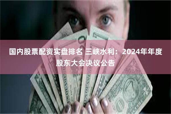 国内股票配资实盘排名 三峡水利：2024年年度股东大会决议公告