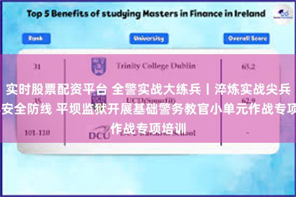 实时股票配资平台 全警实战大练兵丨淬炼实战尖兵 筑牢安全防线 平坝监狱开展基础警务教官小单元作战专项培训